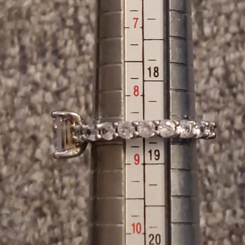 925 sterling silver princess cut diamond cz eternity ring